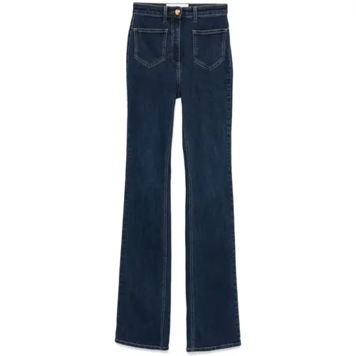 Indigo Blaue Bootcut Denim Jeans , Damen, Größe: W28 - Elisabetta Franchi - Modalova