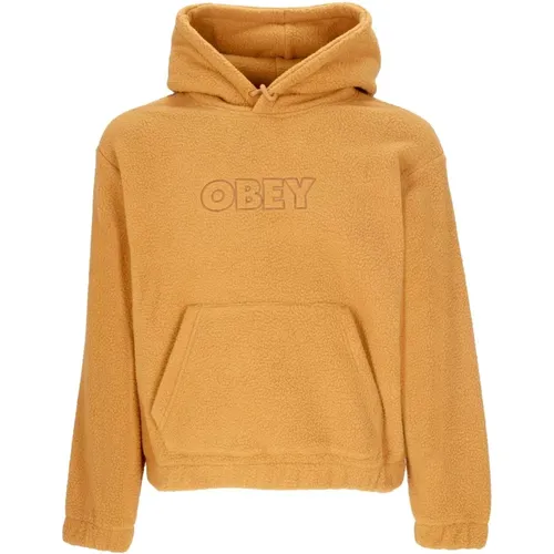 Brauner Zucker Kapuzen-Fleecepullover , Damen, Größe: M - Obey - Modalova