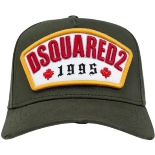 Caps, male, , Size: ONE SIZE Burgundy Baseball Cap Gabardine - Dsquared2 - Modalova