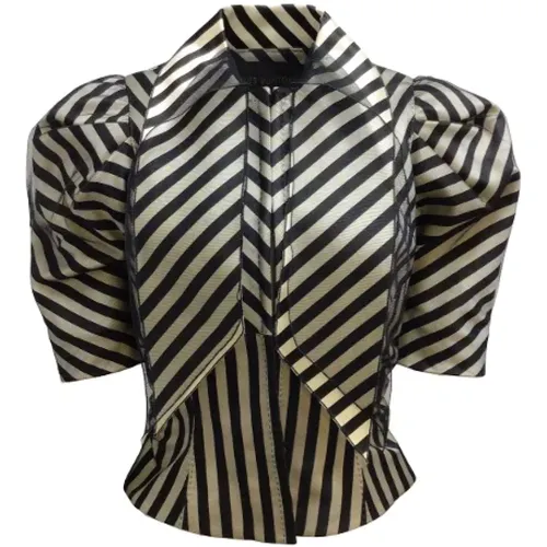 Pre-owned Tops, female, , Size: M Striped Silk Jacket - Louis Vuitton - Louis Vuitton Vintage - Modalova