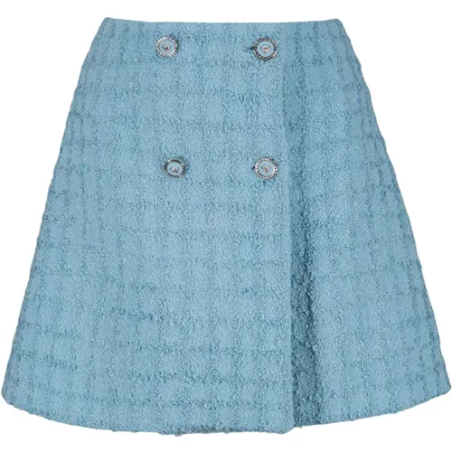 Flared Tweed Mini Skirt , female, Sizes: XS, S - Versace - Modalova