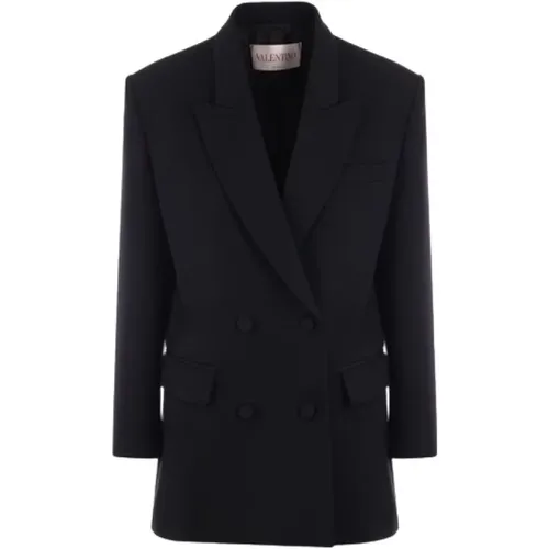 Blazers, female, , Size: 2XS Oversize Double-Breasted Jacket - Valentino Garavani - Modalova