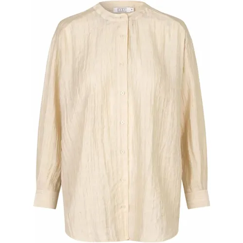 Oversized Shirt Blouse with Mandarin Collar , female, Sizes: L, M - Masai - Modalova