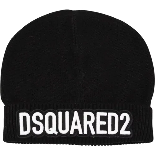 Beanies, unisex, , Size: ONE SIZE Logo Knit Beanie Hat - Dsquared2 - Modalova