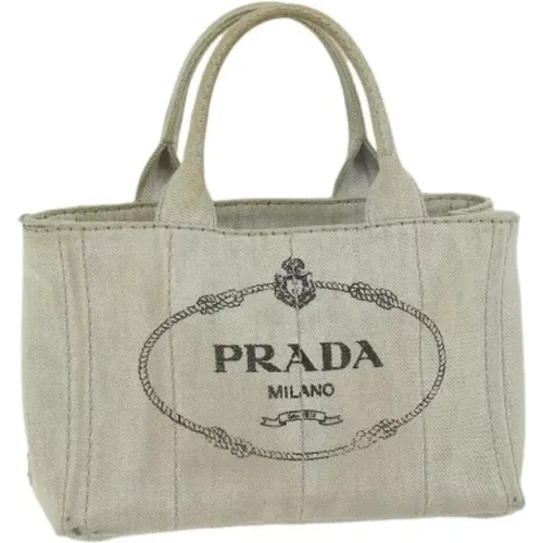 Pre-owned Tote Bags, female, , Size: ONE SIZE Pre-owned Canvas handbags - Prada Vintage - Modalova