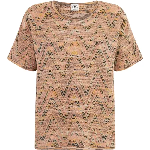 T-Shirts, female, , Size: L Zig Zag Print Beige T-Shirt - M Missoni - Modalova