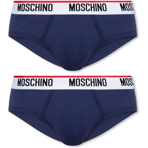 Branded briefs 2-pack , male, Sizes: L, S, M - Moschino - Modalova