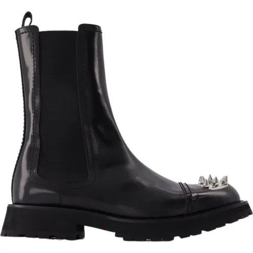 Chelsea Boots, male, , Size: 9 US Leather Studded Ankle Boots - alexander mcqueen - Modalova