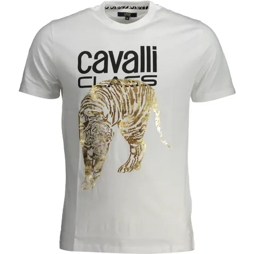 T-Shirts, male, , Size: 2XL Short Sleeve Men's T-Shirt Logo Print - Cavalli Class - Modalova