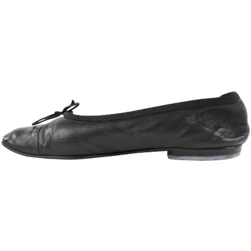 Vintage Leather Ballet Flats , female, Sizes: 5 1/2 UK - Chanel Vintage - Modalova