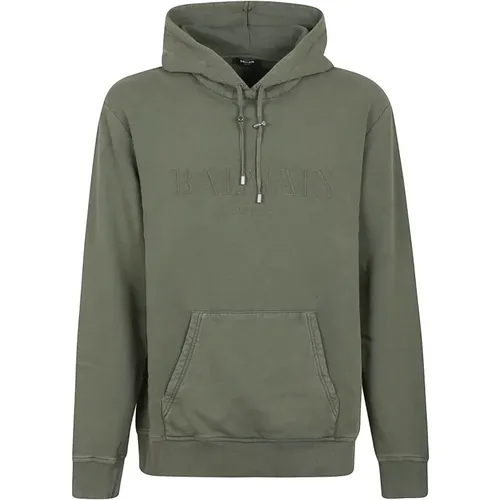 Hoodies, male, , Size: M Sweatshirt with Hood Aw25 - Balmain - Modalova