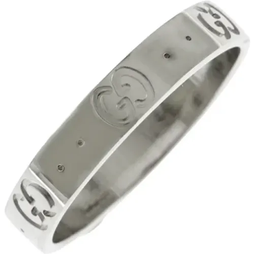 Pre-owned Jewellery, male, , Size: ONE SIZE Pre-owned White Gold rings - Gucci Vintage - Modalova