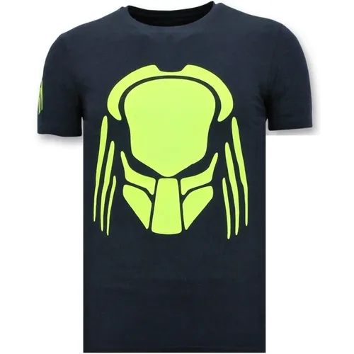 T-Shirt Männer mit Push - Predator Neon Print , Herren, Größe: L - Local Fanatic - Modalova