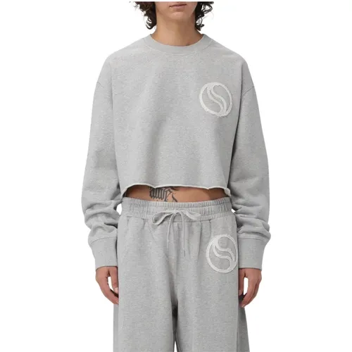 Sweatshirts, female, , Size: M White Logo Sweatshirt Casual Chic - Stella Mccartney - Modalova