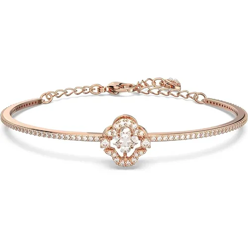 Bracelets, female, , Size: ONE SIZE Sparkling Dance Clover Bracelet, Rose Gold - Swarovski - Modalova