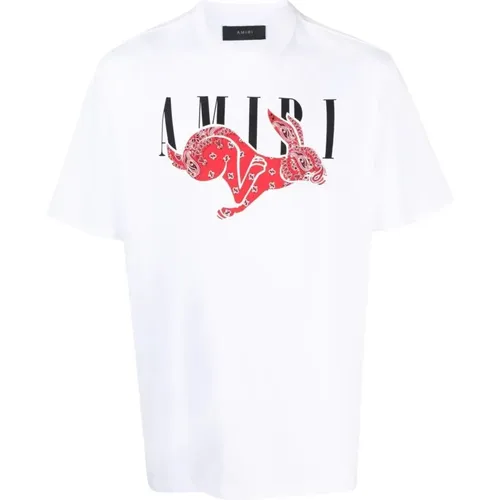 Rabbit Print T-Shirt , male, Sizes: XS, L - Amiri - Modalova