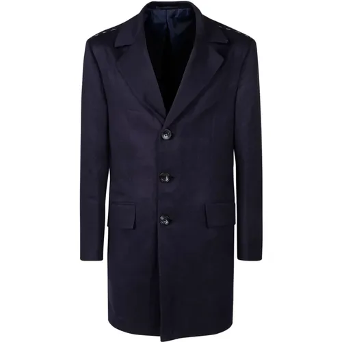 Single-Breasted Coats, male, , Size: L Premium Coat with Impeccable Tailoring - Kiton - Modalova