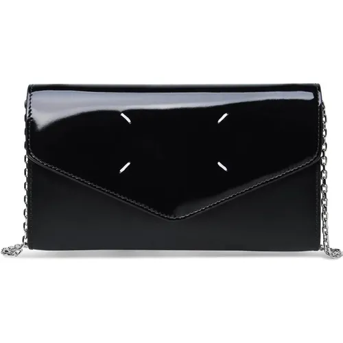 Schwarze Lederkette Brieftasche Zubehör - Maison Margiela - Modalova