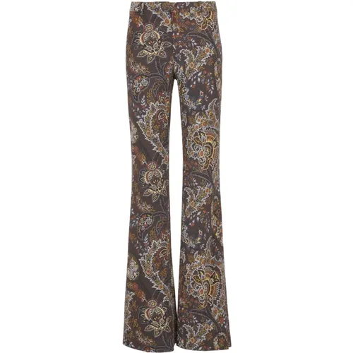 Wide Trousers, female, , Size: S Floral Paisley Pattern Trousers - ETRO - Modalova