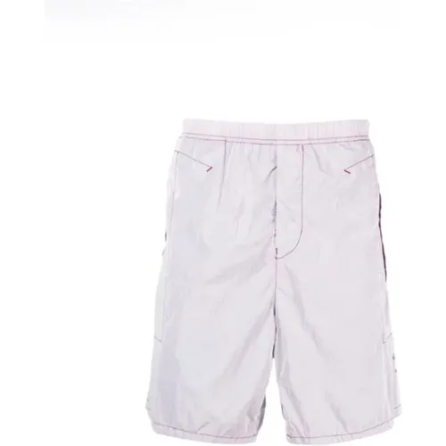 Casual Shorts, male, , Size: W30 Magenta Nylon Bermuda Short Marina - Stone Island - Modalova