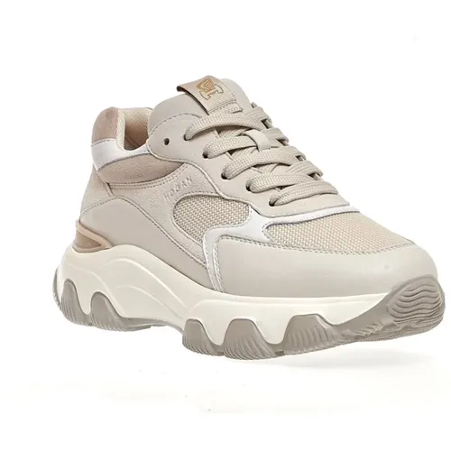 Leather and Fabric Hyperactive Sneakers - 35 , female, Sizes: 4 UK - Hogan - Modalova