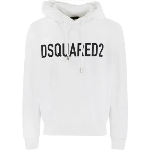 Hoodies, male, , Size: M Hooded Cotton Sweater - Dsquared2 - Modalova