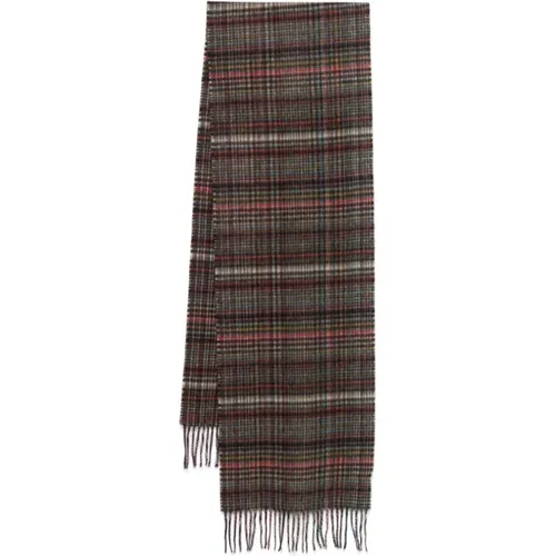 Winter Scarves, male, , Size: ONE SIZE Check Pattern Wool Blend Scarf - Paul Smith - Modalova