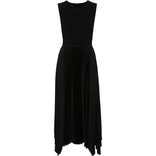 Schwarzes Strickgewebe Plissé-Kleid , Damen, Größe: M - joseph - Modalova