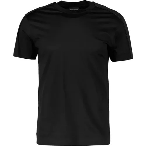 Kurzarm Baumwolle Tencel T-Shirt mit Schulterbändern , Herren, Größe: XL - Emporio Armani - Modalova