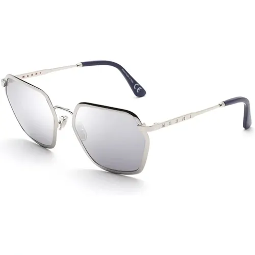 Silberne Sonnenbrille, Stilvolle Nollgwa Mine - Marni - Modalova
