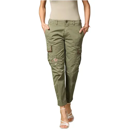 Cargo Hose mit Stickerei, Militär-Chic Stil , Damen, Größe: 3XS - Mason's - Modalova