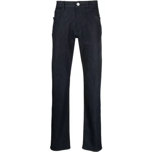 Elegante Blaue Straight Jeans für Männer - Giorgio Armani - Modalova