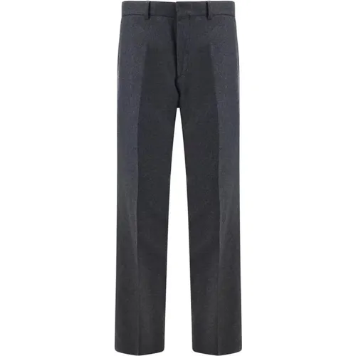 Suit Trousers, male, , Size: M Cashmere Hook-Zip Pants with Pockets - Fendi - Modalova