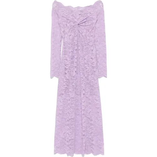 Maxi Dresses, female, , Size: XS Lavender Long Dress in Lace - Rabanne - Modalova