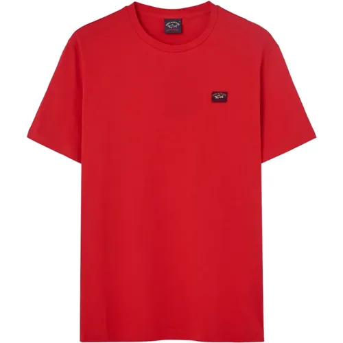 Rotes Hemd mit Besticktem Logo , Herren, Größe: L - PAUL & SHARK - Modalova
