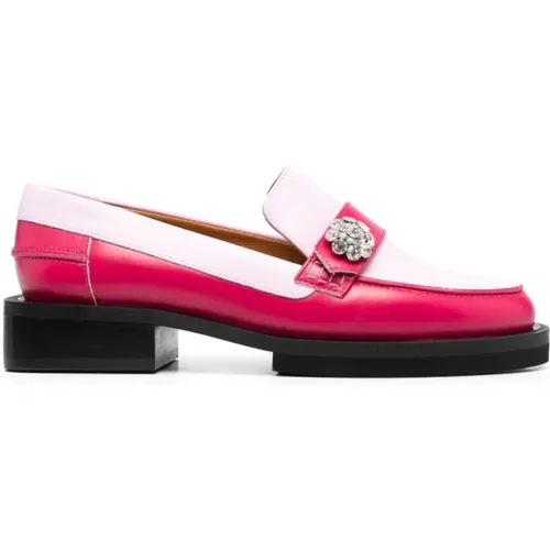 Jeweled Leather Loafers , female, Sizes: 3 UK - Ganni - Modalova