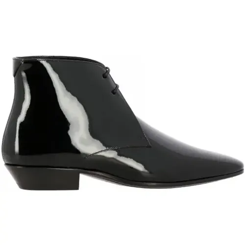 Classic Patent Leather Ankle Boot , female, Sizes: 5 UK, 6 UK, 6 1/2 UK, 5 1/2 UK - Saint Laurent - Modalova