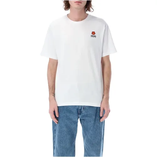Weißes Boke Blumenwappen T-Shirt für Herren , Herren, Größe: XL - Kenzo - Modalova