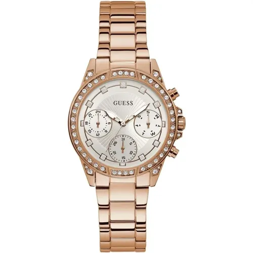 Watches, female, , Size: ONE SIZE Gemini Rosegold Zirconia Analogue Watch - Guess - Modalova