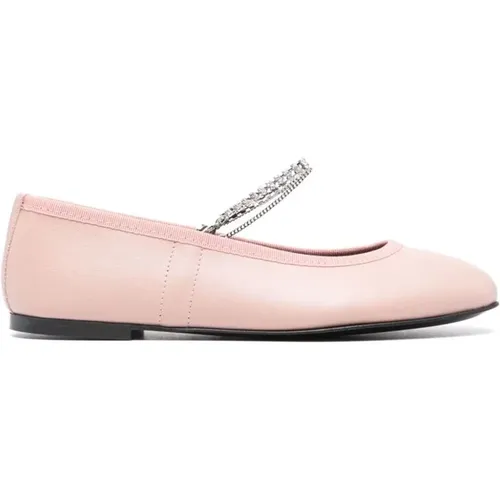 Puderrosa Slip-On Schuhe mit Kristallverzierung , Damen, Größe: 38 EU - Kate Cate - Modalova