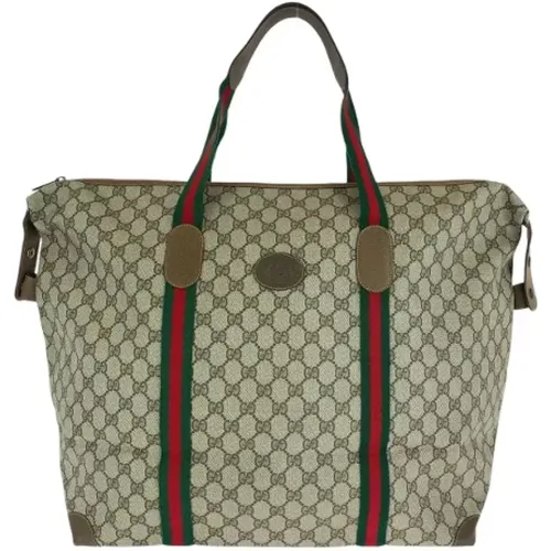 Pre-owned Tote Bags, female, , Size: ONE SIZE Pre-owned Canvas travel-bags - Gucci Vintage - Modalova