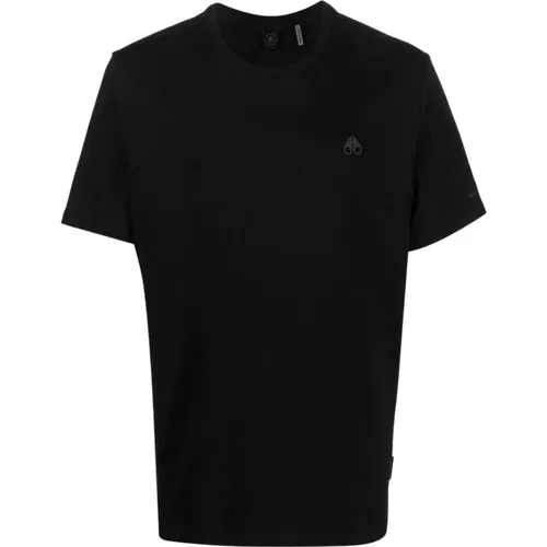 Schwarze T-Shirts , Herren, Größe: L - Moose Knuckles - Modalova