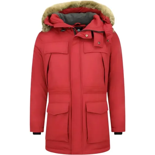 Cool Winter Jackets Long - Parka Jackets Men - Pi-891R , male, Sizes: S, M, L, XL - Enos - Modalova