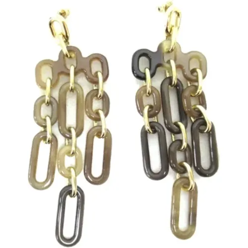 Pre-owned Jewellery, female, , Size: ONE SIZE Pre-owned Gold earrings - Hermès Vintage - Modalova