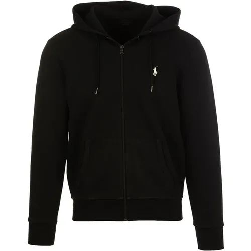 Zip-throughs, male, , Size: XL Hooded Zipper Sweater with Pouch Pockets - Ralph Lauren - Modalova