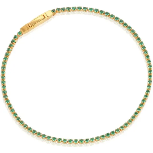 Ellera Armband aus vergoldetem Sterlingsilber 925 mit grünem Zirkon , Damen, Größe: XL - Sif Jakobs Jewellery - Modalova