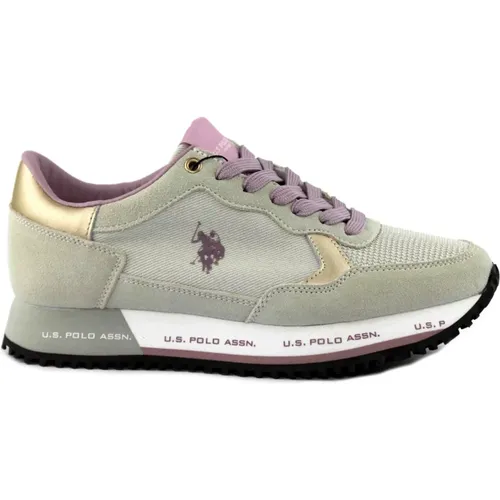 Beige/Lila Sneakers , Damen, Größe: 40 EU - U.S. Polo Assn. - Modalova