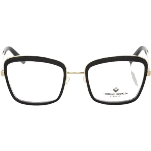 Quadratische Brille Schwarz und Gold - Frankie Morello - Modalova