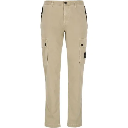 Straight Trousers, male, , Size: W38 Cargo Pants with Iconic Patch - Stone Island - Modalova