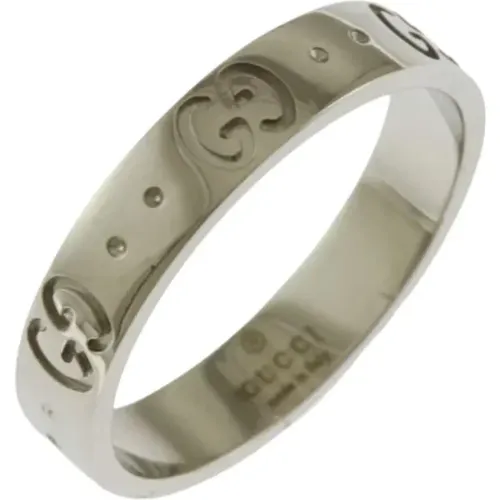 Pre-owned Jewellery, female, , Size: ONE SIZE Pre-owned White Gold rings - Gucci Vintage - Modalova